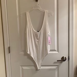 White Ribbed body suit